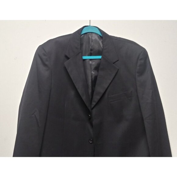 Cianni Cellini Mens 40R Blazer Sport Coat Jacket Super Gab 110's 100% Wool Black - Picture 3 of 15
